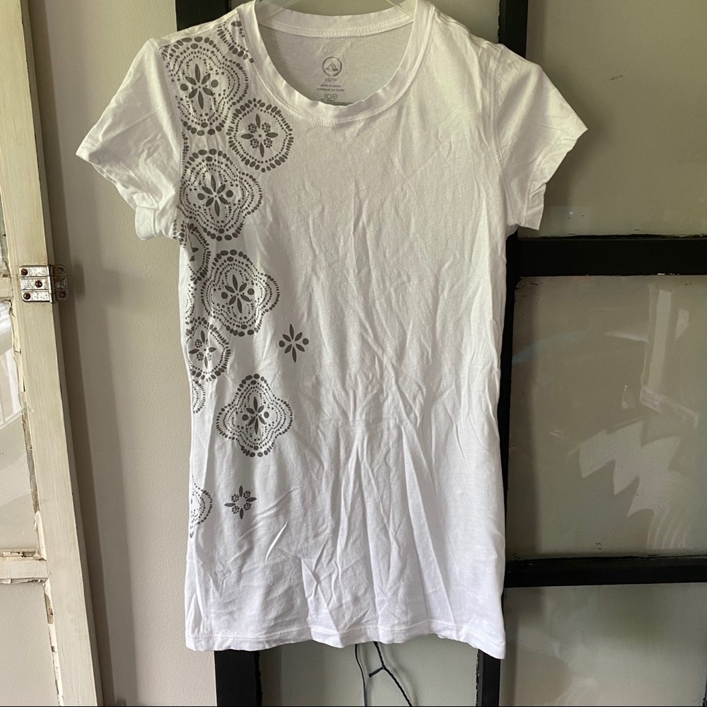 JOE FRESH Yoga T-Shirt with Silver Design